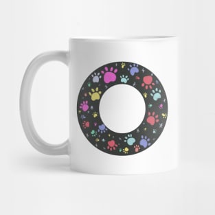 O letter with colorful paw print Mug